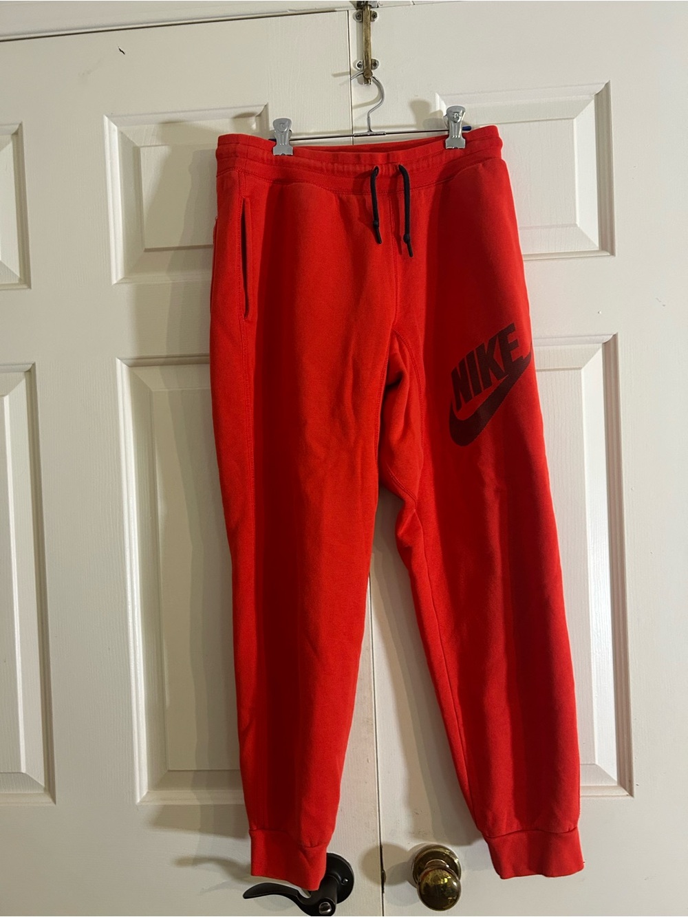 Nike Red Men Sweatpants with Black Drawstring and Logo size Small